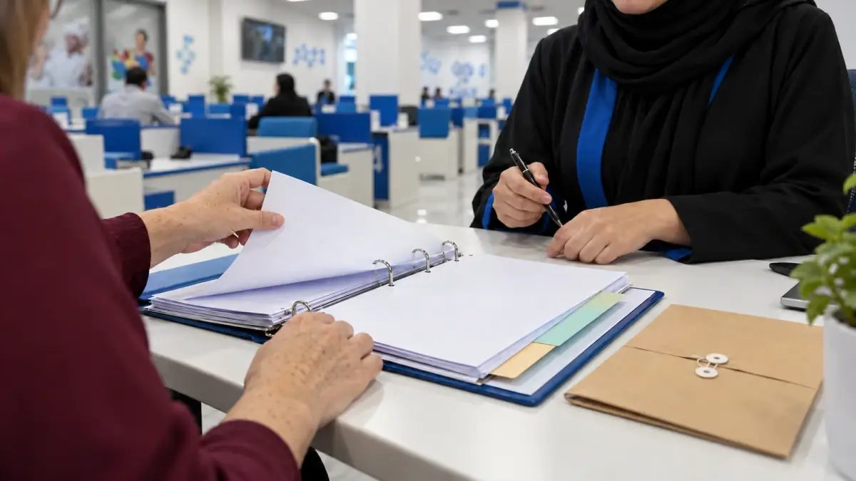 يدان تراجعان أوراقاً منفصلة في ملف لشروط الخدمة المنزلية.