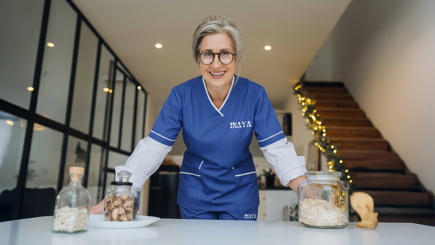 INAYA uniform with kitchen storage jars