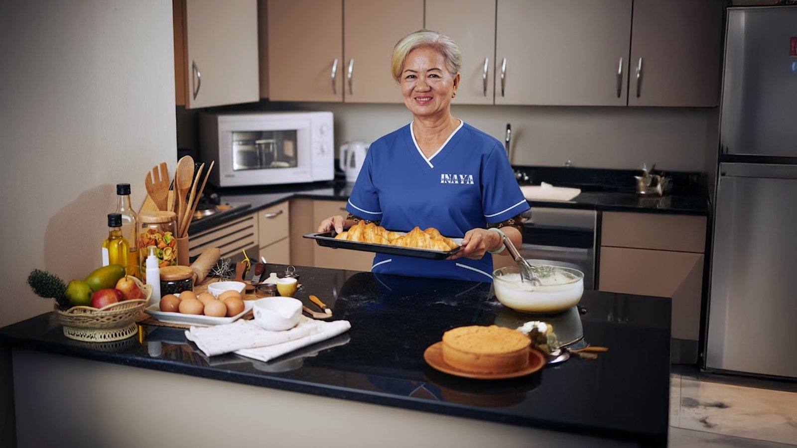 Baking preparation in an INAYA uniform