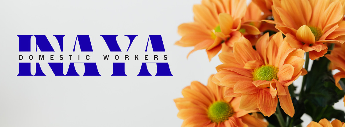 INAYA Domestic Workers wordmark with flowers