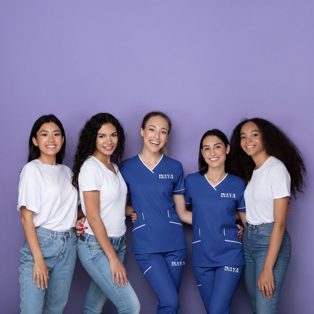 Group portrait with INAYA branded uniforms