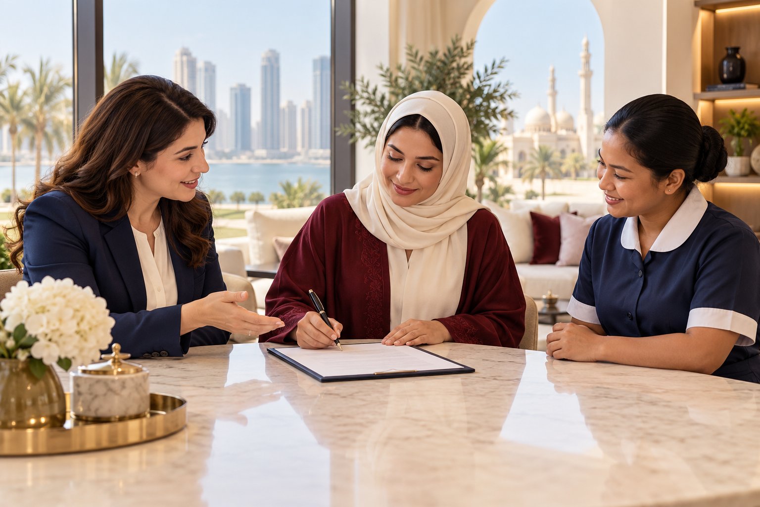 Discussing household arrangements and documents together