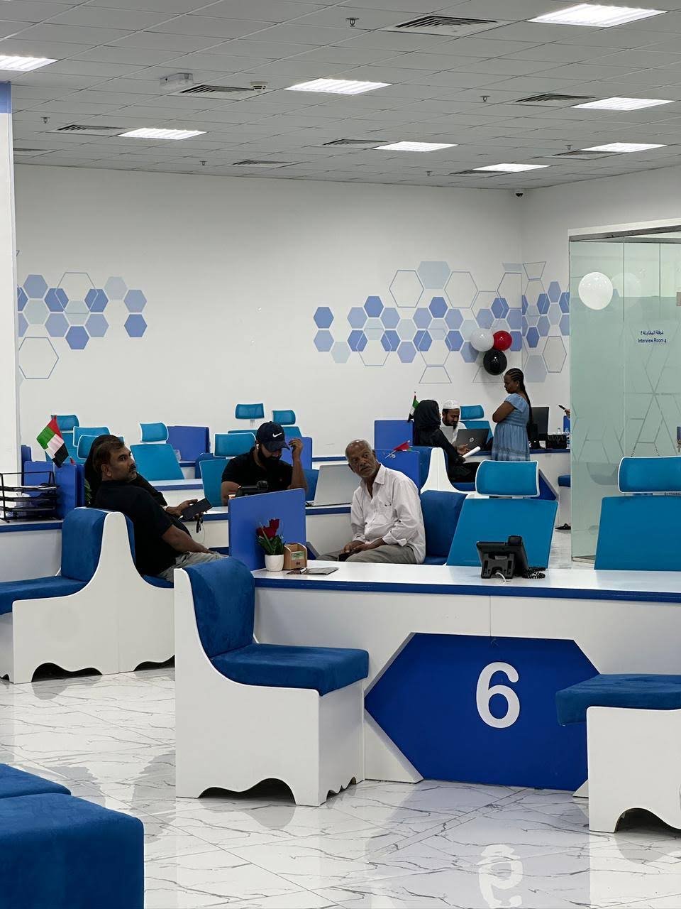 INAYA Ajman counter number six and customer seating